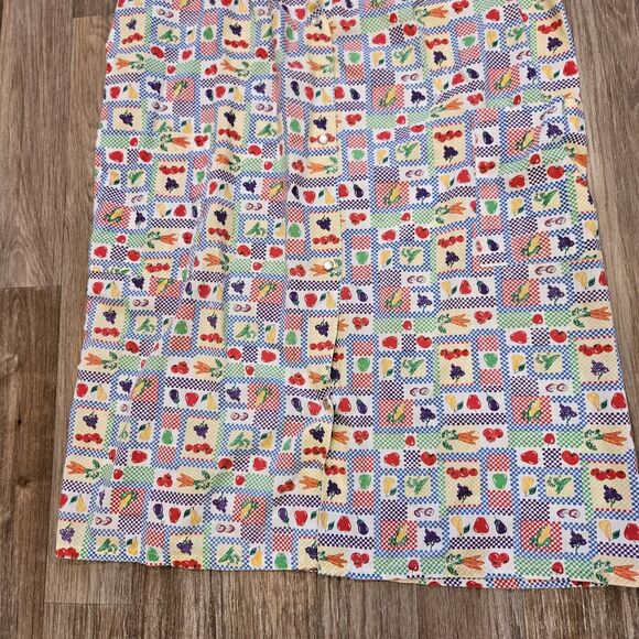 Vtg Ashley Taylor Fruit Print Nightgown Womens M Button Up Pockets Cottage Retro - Picture 3 of 8